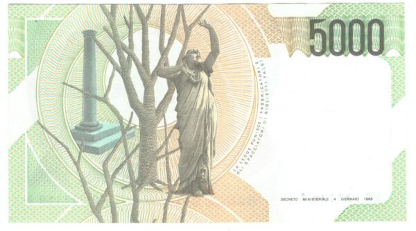 Lire 5.000 mila Bellini lettera D anno 25 luglio 2001 - immagine 2