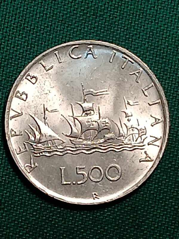 Lire 500 caravelle repubblica Italiana anno 1960 - immagine 2