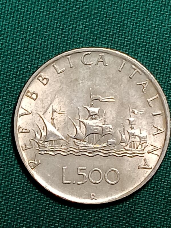 Lire 500 caravelle repubblica Italiana anno 1960 - immagine 2